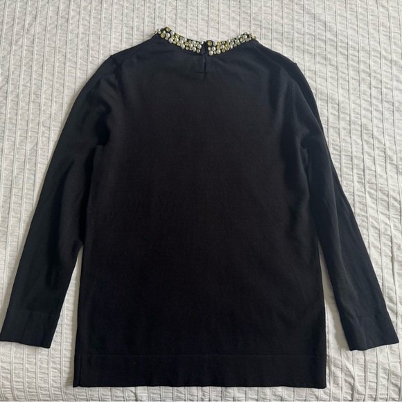 ANN TAYLOR size SMALL black sweater w jewel and pearl collar - Picture 6 of 11